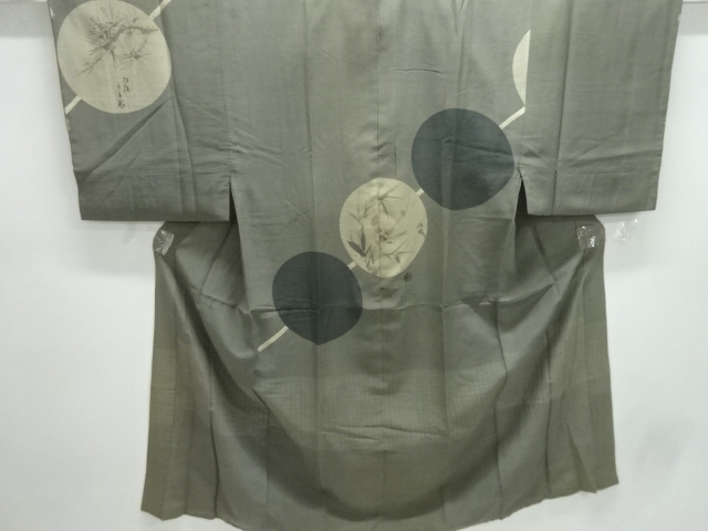 JAPANESE KIMONO / ANTIQUE MENS JUBAN / SILK / HAND DRAWING / LEAVES & BIRDS